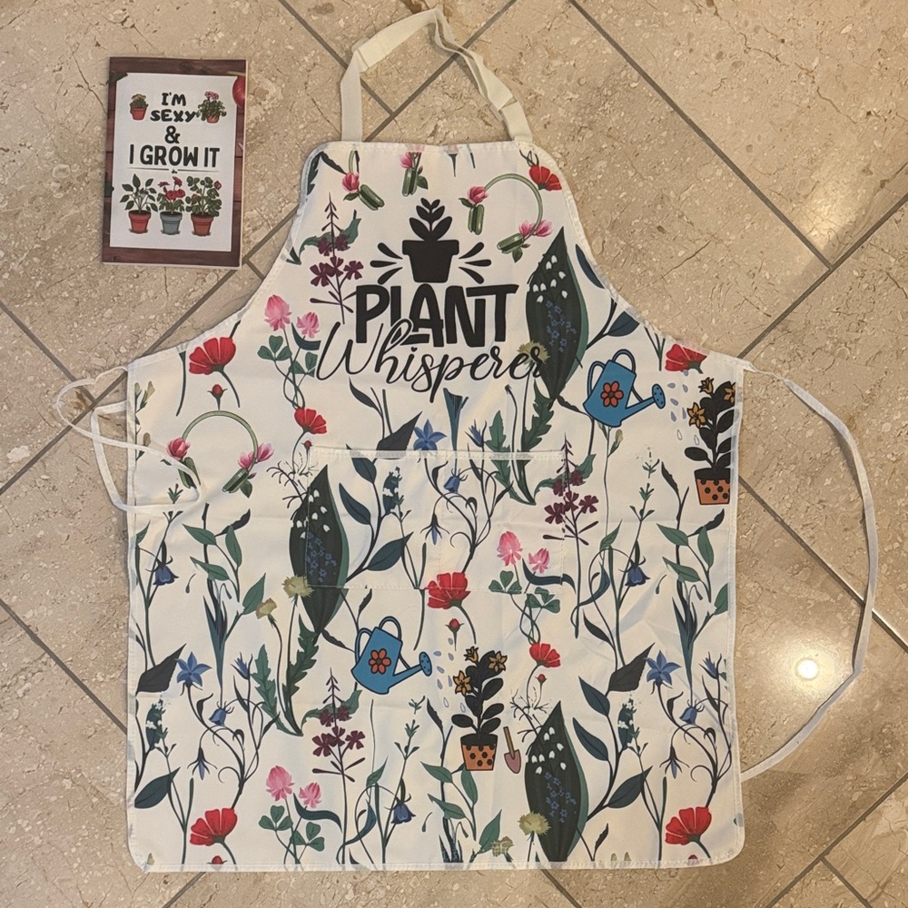 Floral Plant Whisperer Adjustable Apron & Garden Planner Book